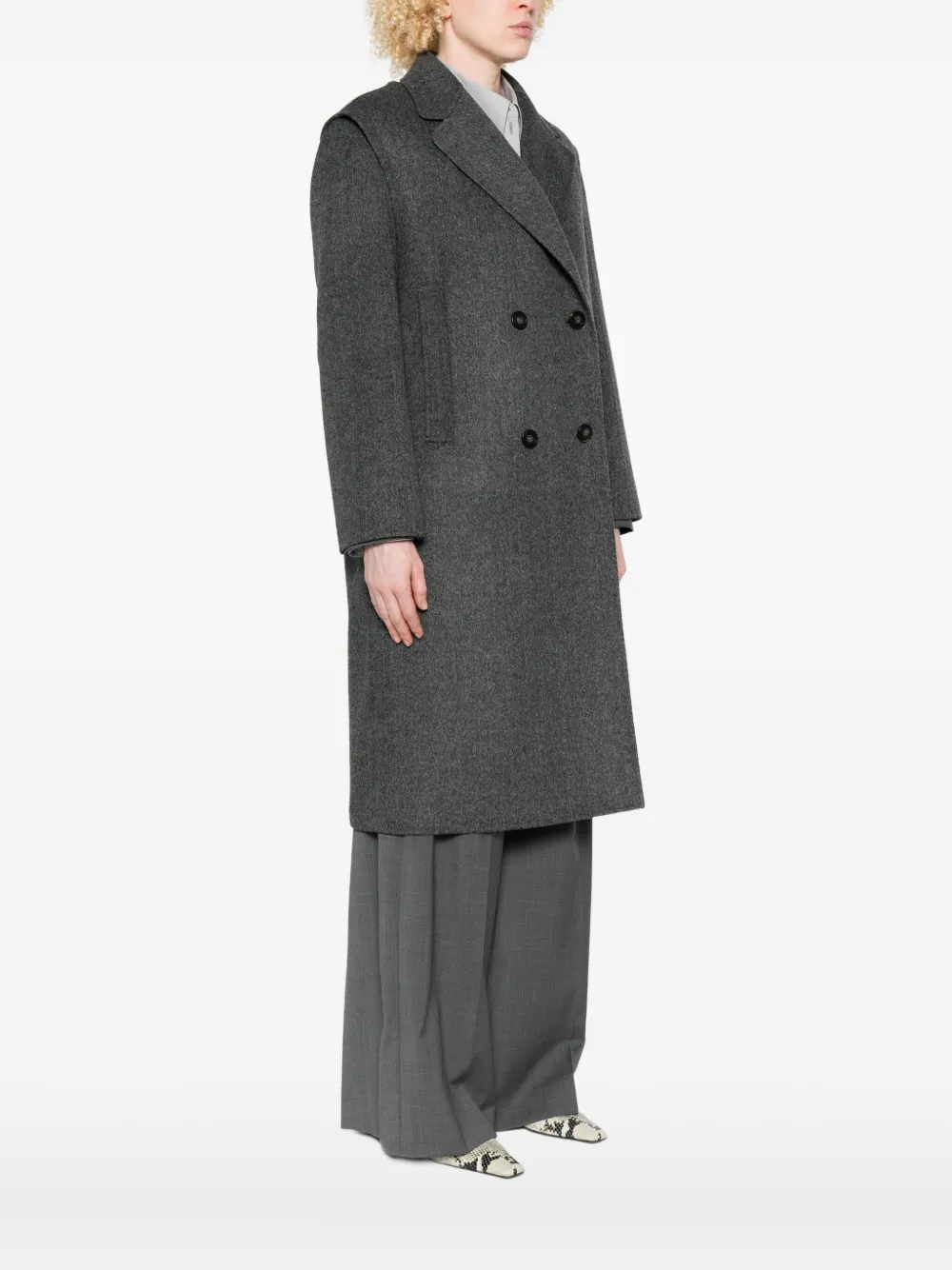 Weekend Max Mara Double-breasted Wool Coat In Gray