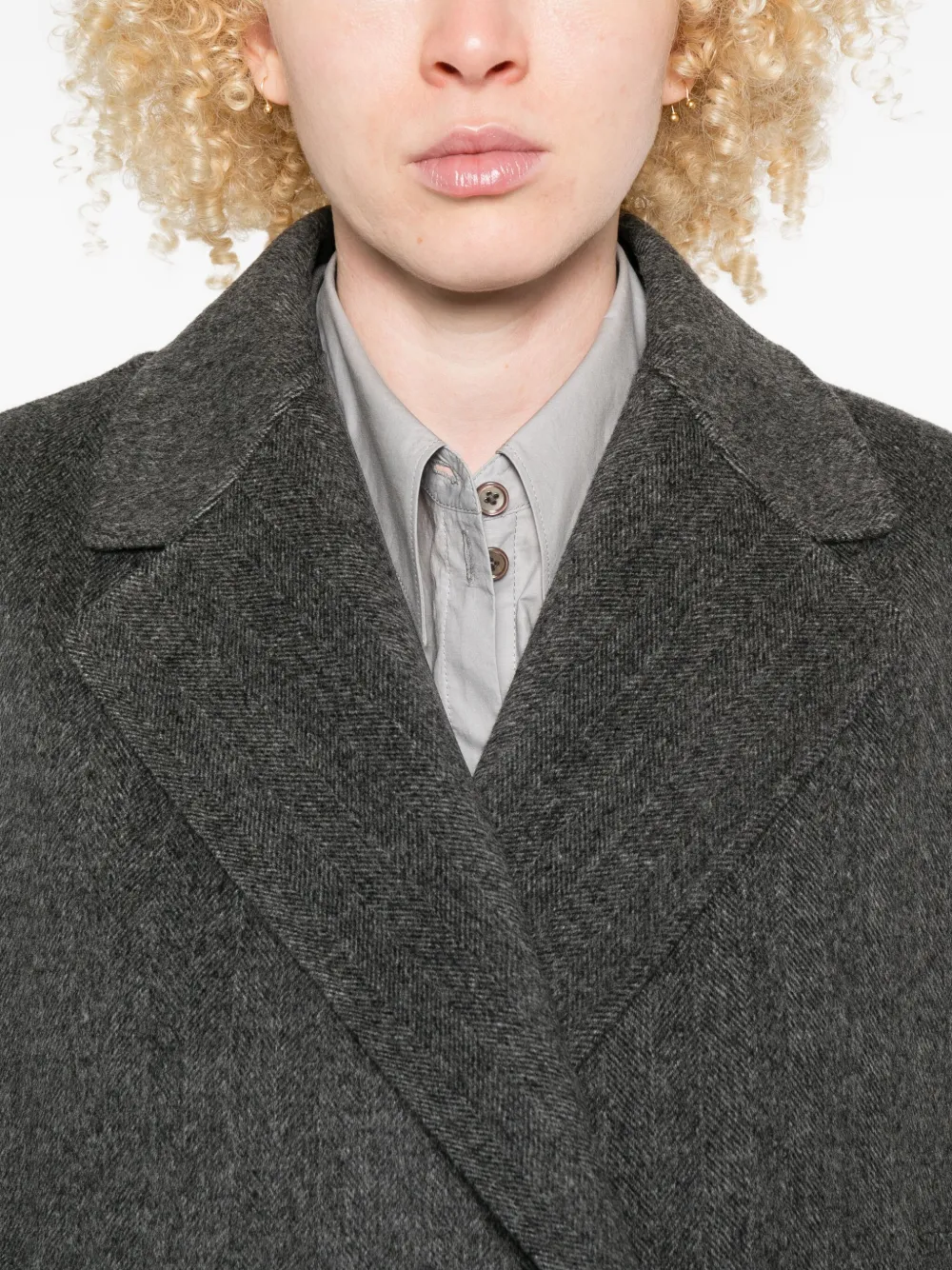 Weekend Max Mara Double-breasted Wool Coat In Gray