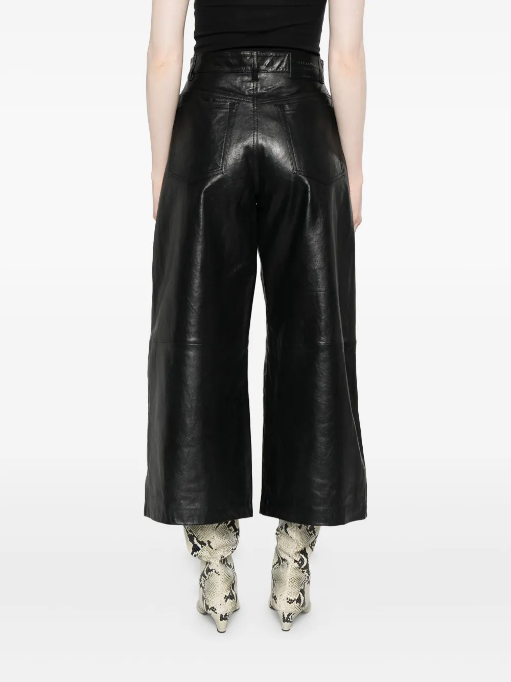 Weekend Max Mara Leather Panelled Trousers In Black