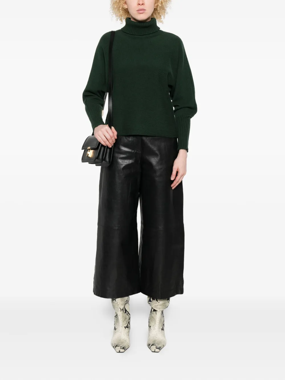 Weekend Max Mara Leather Panelled Trousers In Black