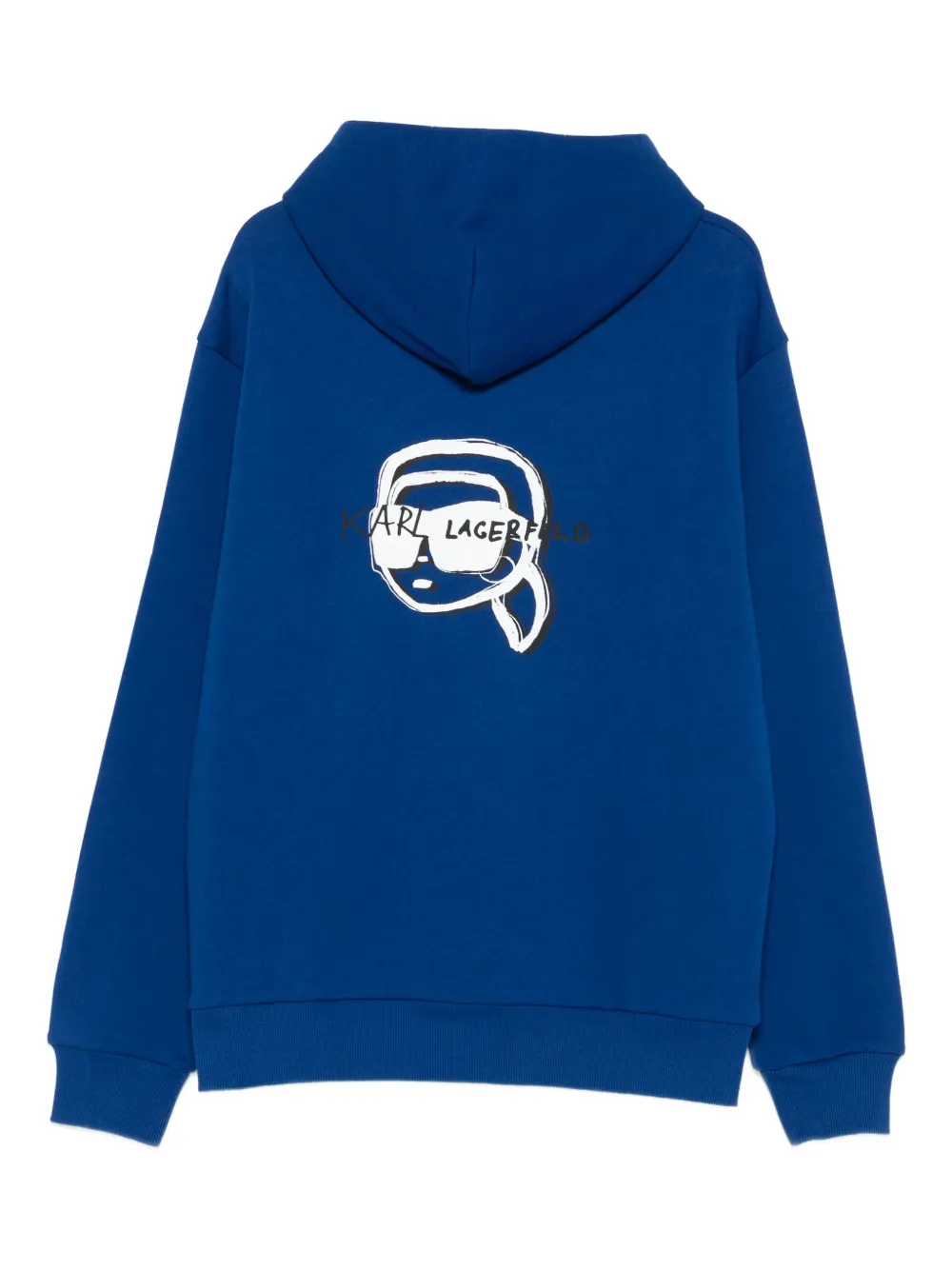 Karl Lagerfeld Katoenen hoodie met geborduurd logo Blauw