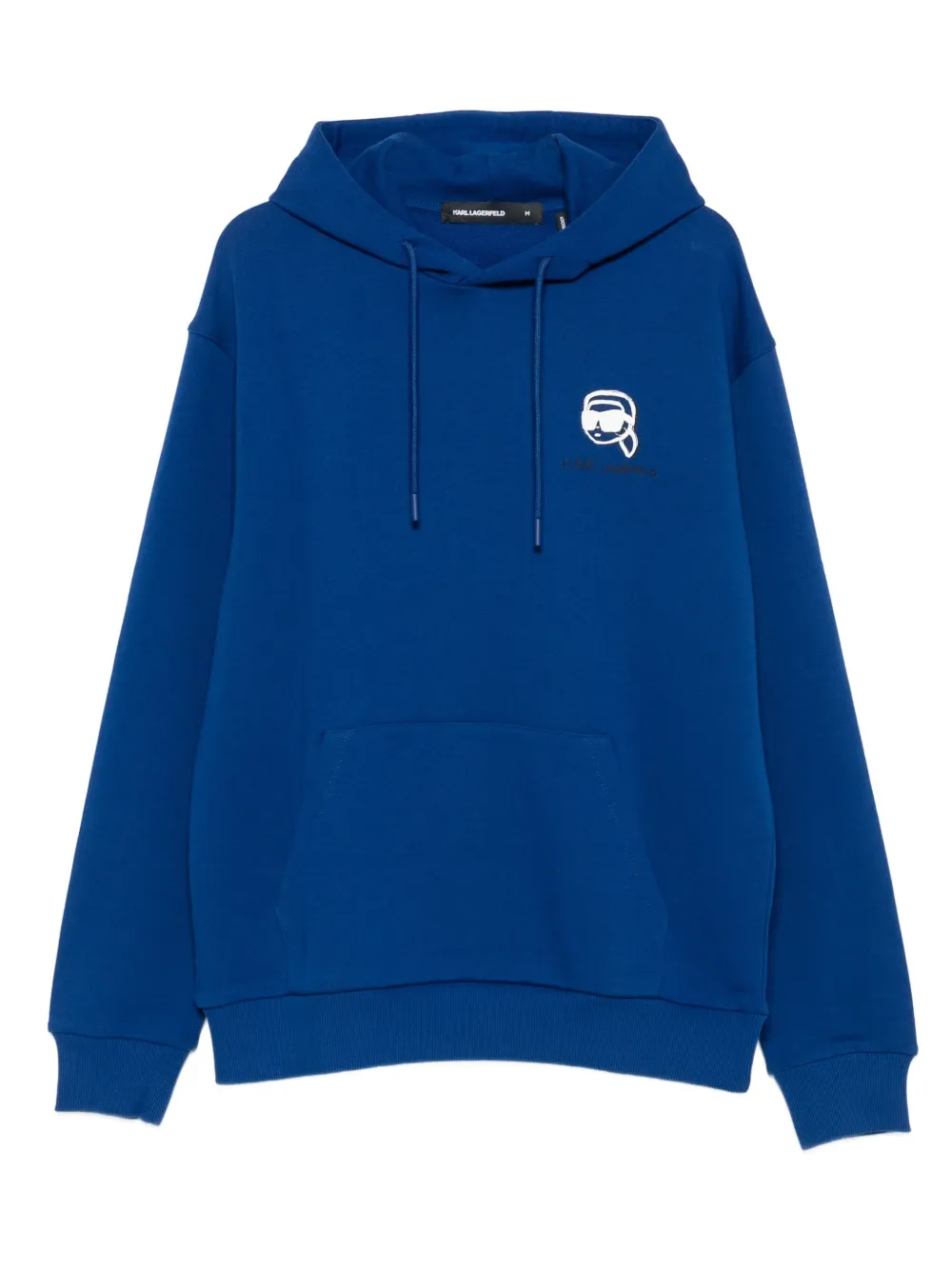 Karl Lagerfeld Katoenen hoodie met geborduurd logo Blauw