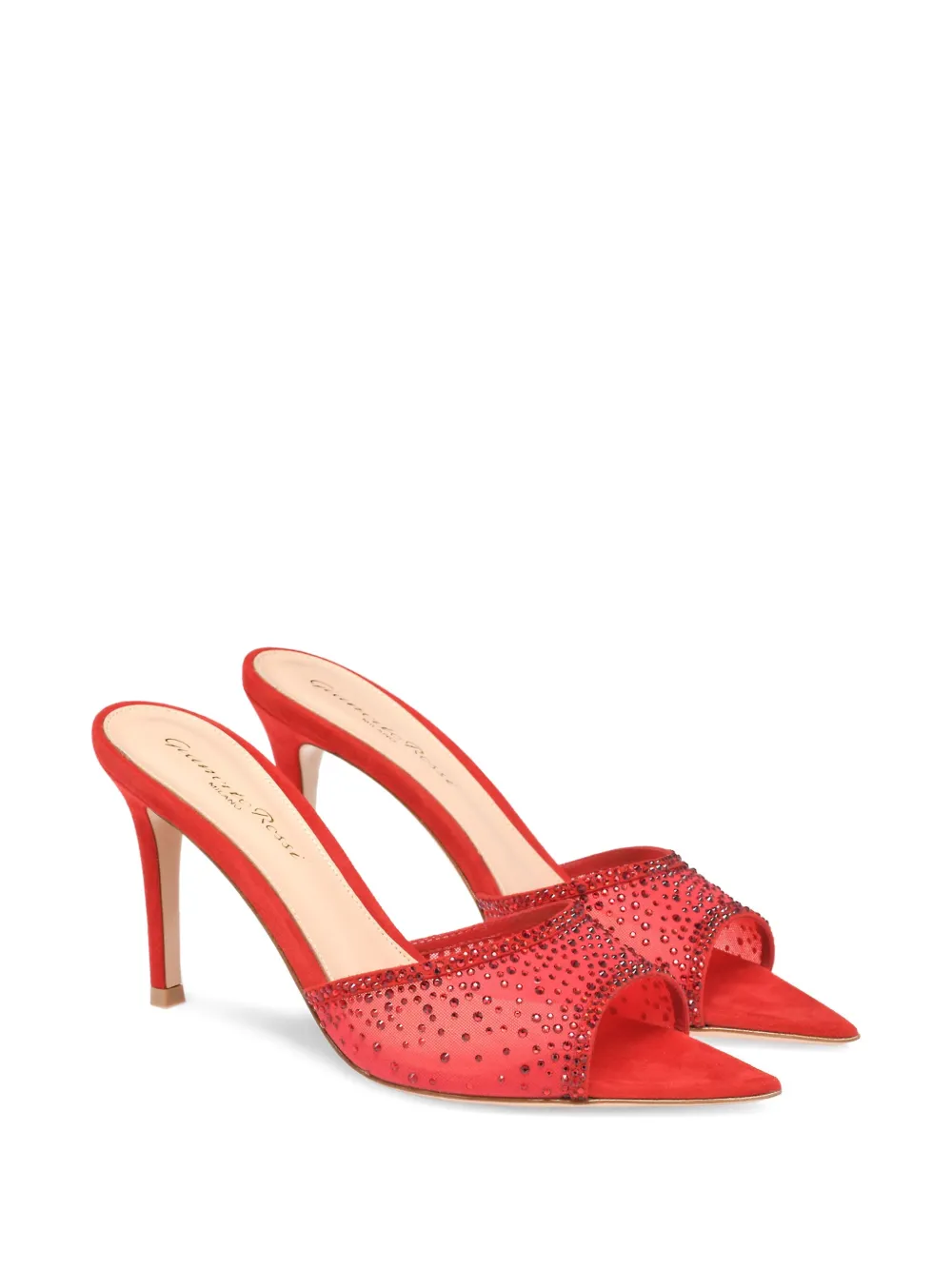 Gianvito Rossi 85mm Rania crystal-embellished sandals Red
