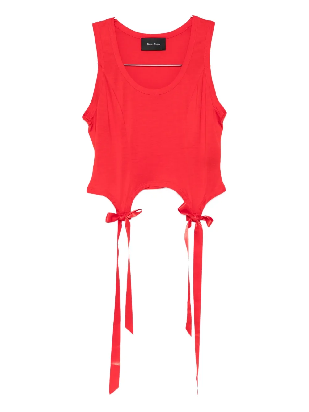 Simone Rocha Red Bow Tail Easy Tank Top In Red