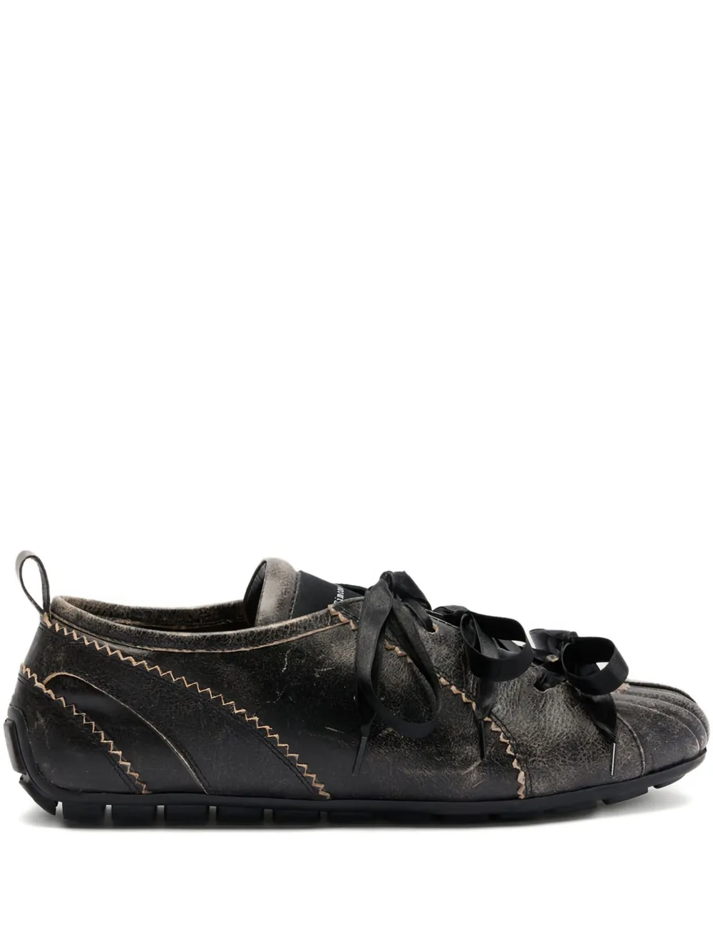 Simone Rocha Ballerina Grip Leather Sneakers In Brown