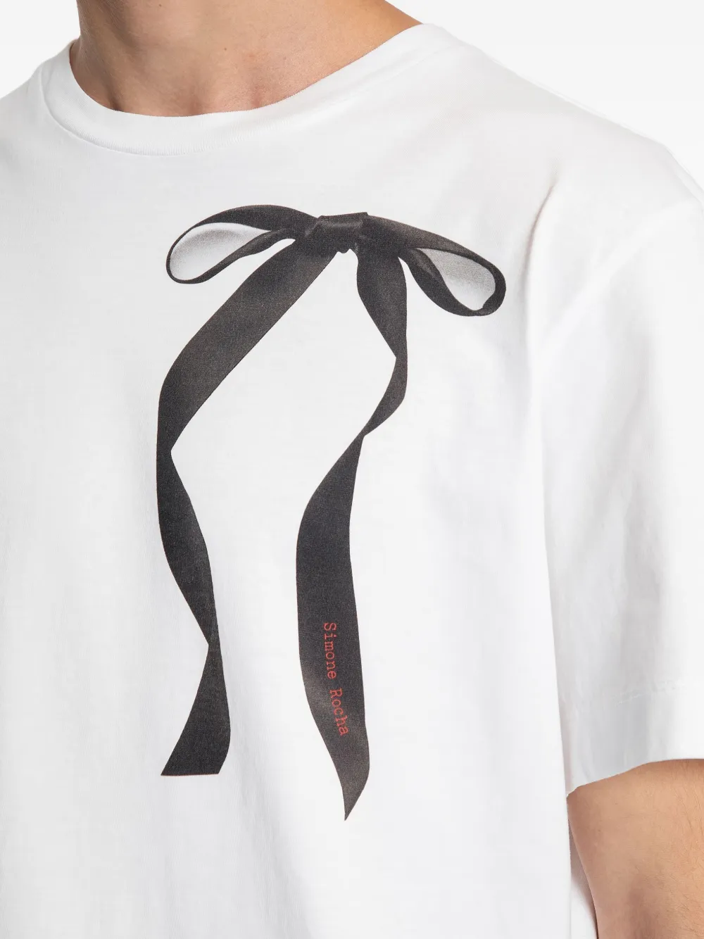 Simone Rocha Poloshirt met lintprint Wit