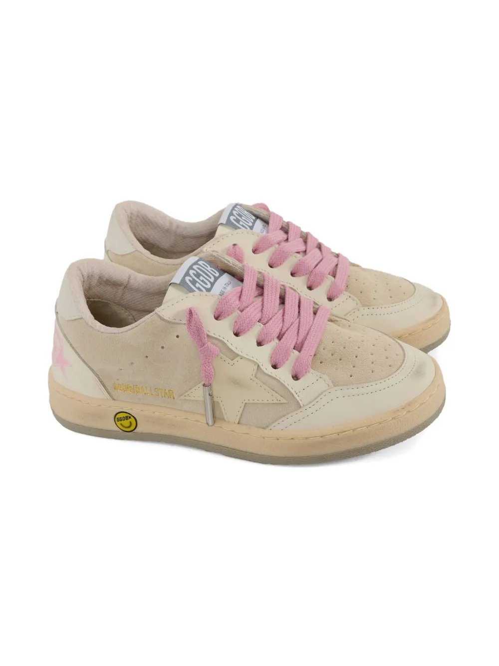Golden Goose Kids suede lace-up sneakers Neutrals
