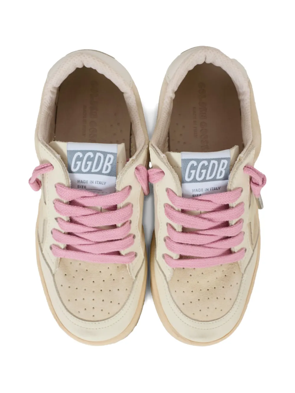 Golden Goose Kids suede lace-up sneakers Neutrals