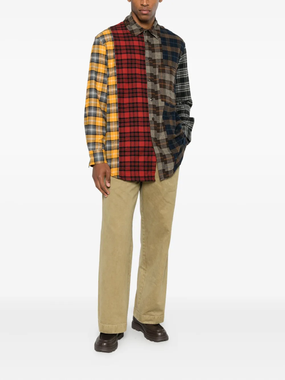 Song For The Mute color-block check shirt | Image 2