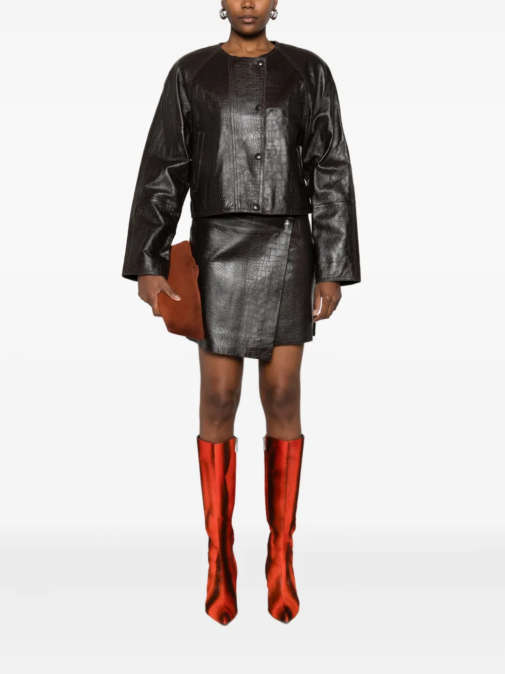 STAND STUDIO leather coat - Bruin