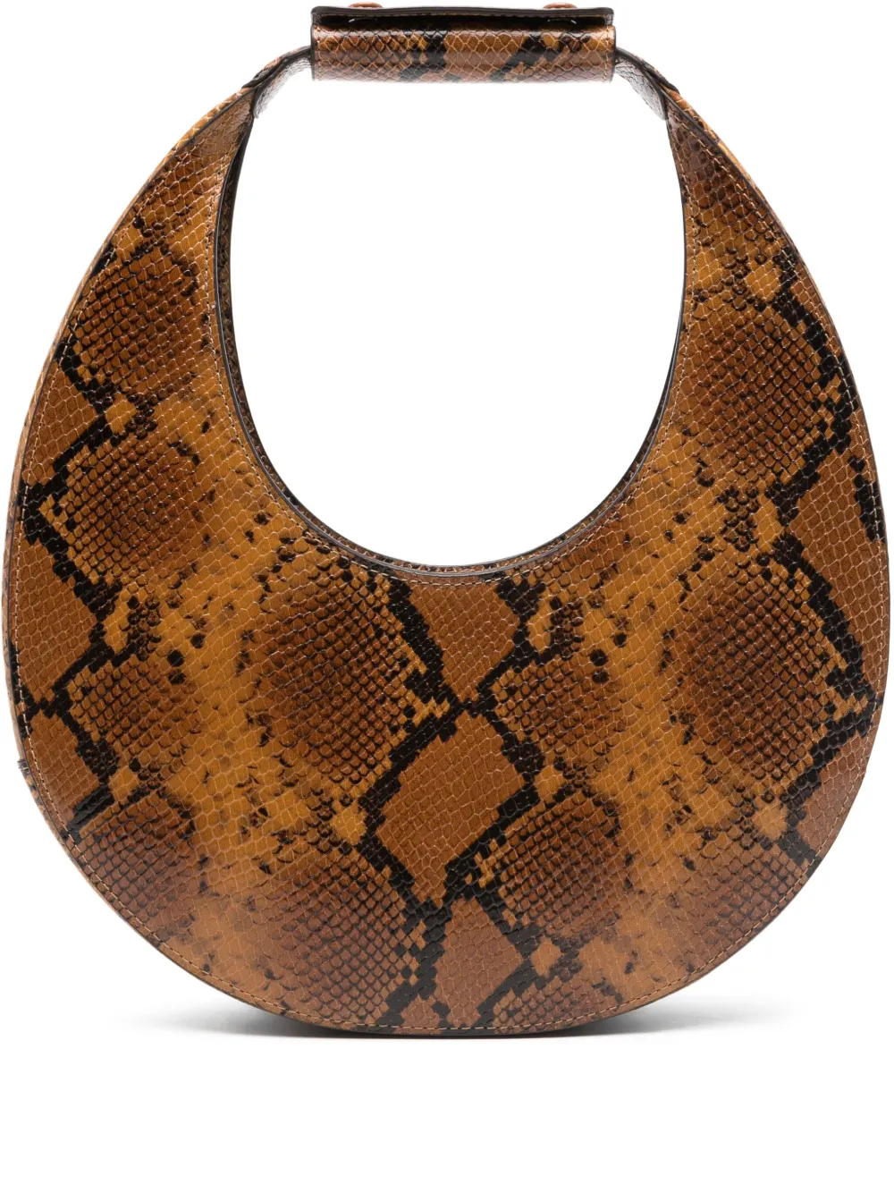STAUD Moon snakeskin handle tote bag | Brown | Image 1