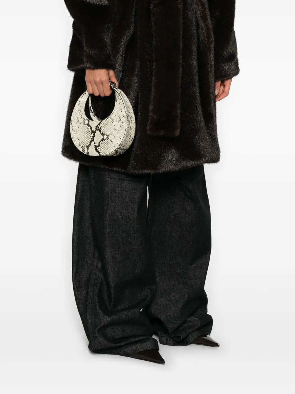 STAUD Goodnight Moon snakeskin top-handle tote bag | Mini Bags | Image 2