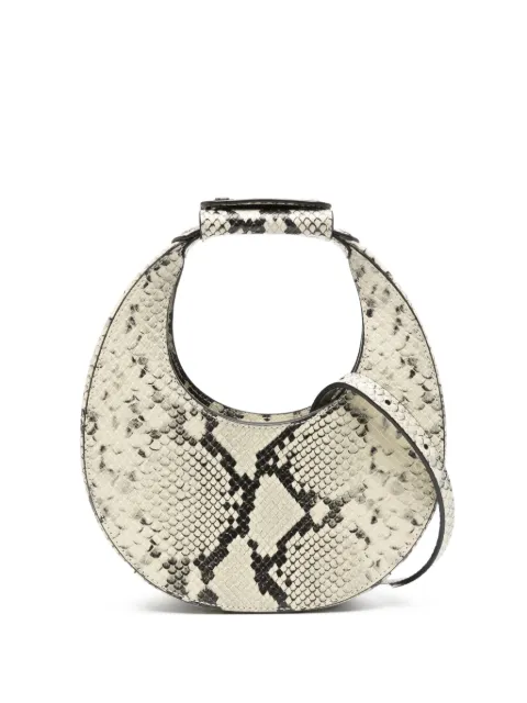 STAUD Goodnight Moon snakeskin top-handle tote bag