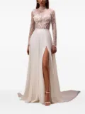 Milla Nova Kolabria lace-bodice mock-neck dress - #IVORY