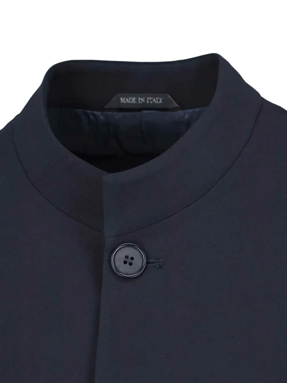 Giorgio Armani mandarin-collar wool jacket Blauw