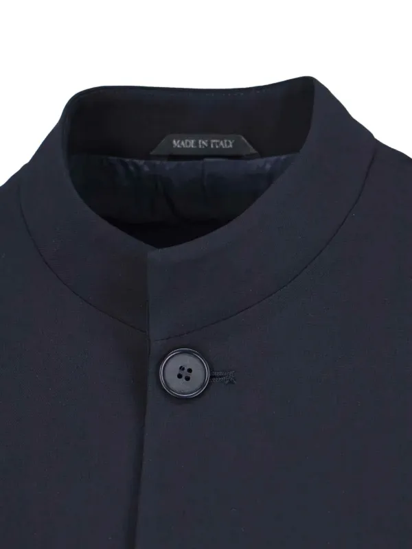 Giorgio Armani mandarin-collar Wool Jacket | Blue | FARFETCH