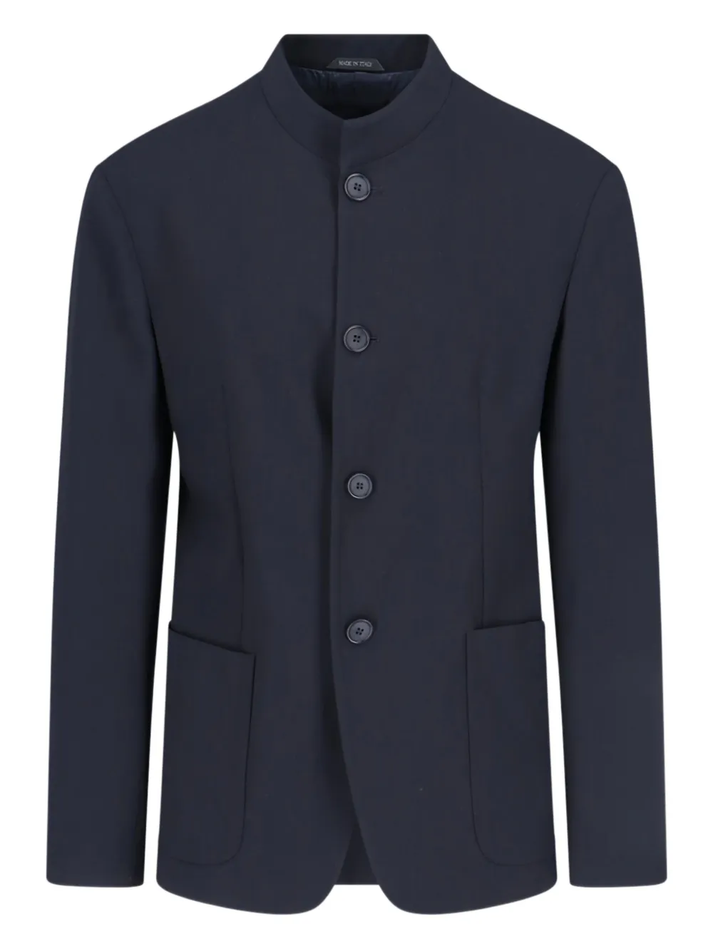 Giorgio Armani mandarin-collar wool jacket Blauw