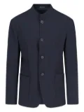 Giorgio Armani mandarin-collar wool jacket - Blue