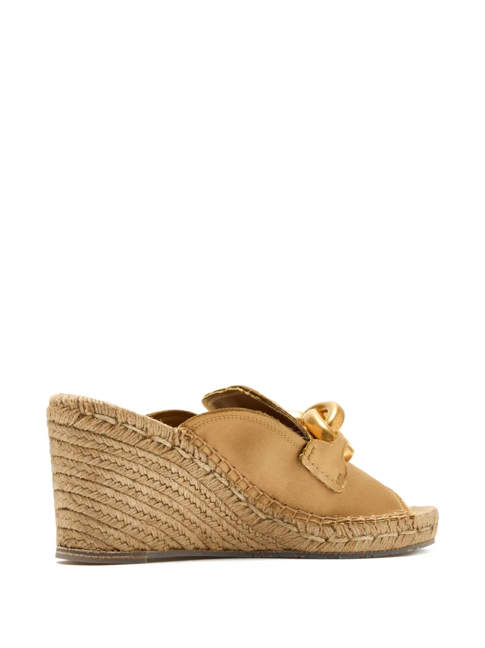 Pedro Garcia 75mm Oliveta chain-embellished wedge mules Gold