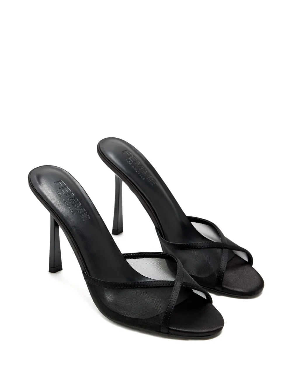 Femme La 100mm Iman mesh-panel stiletto sandals Black