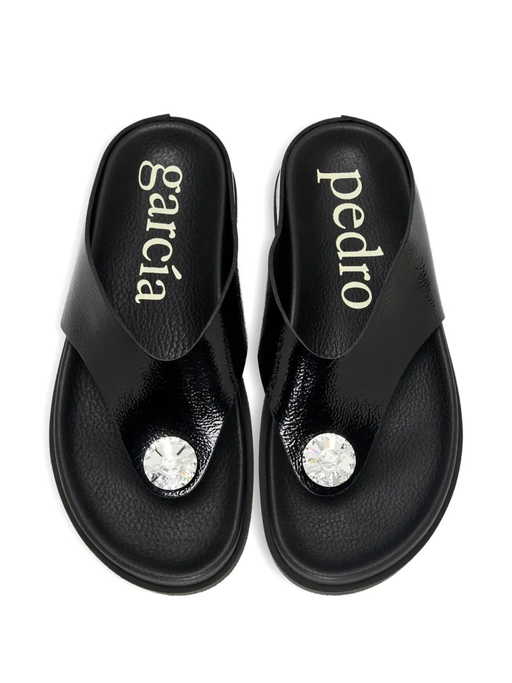 Pedro Garcia Duna crystal-embellished thong sandals Zwart