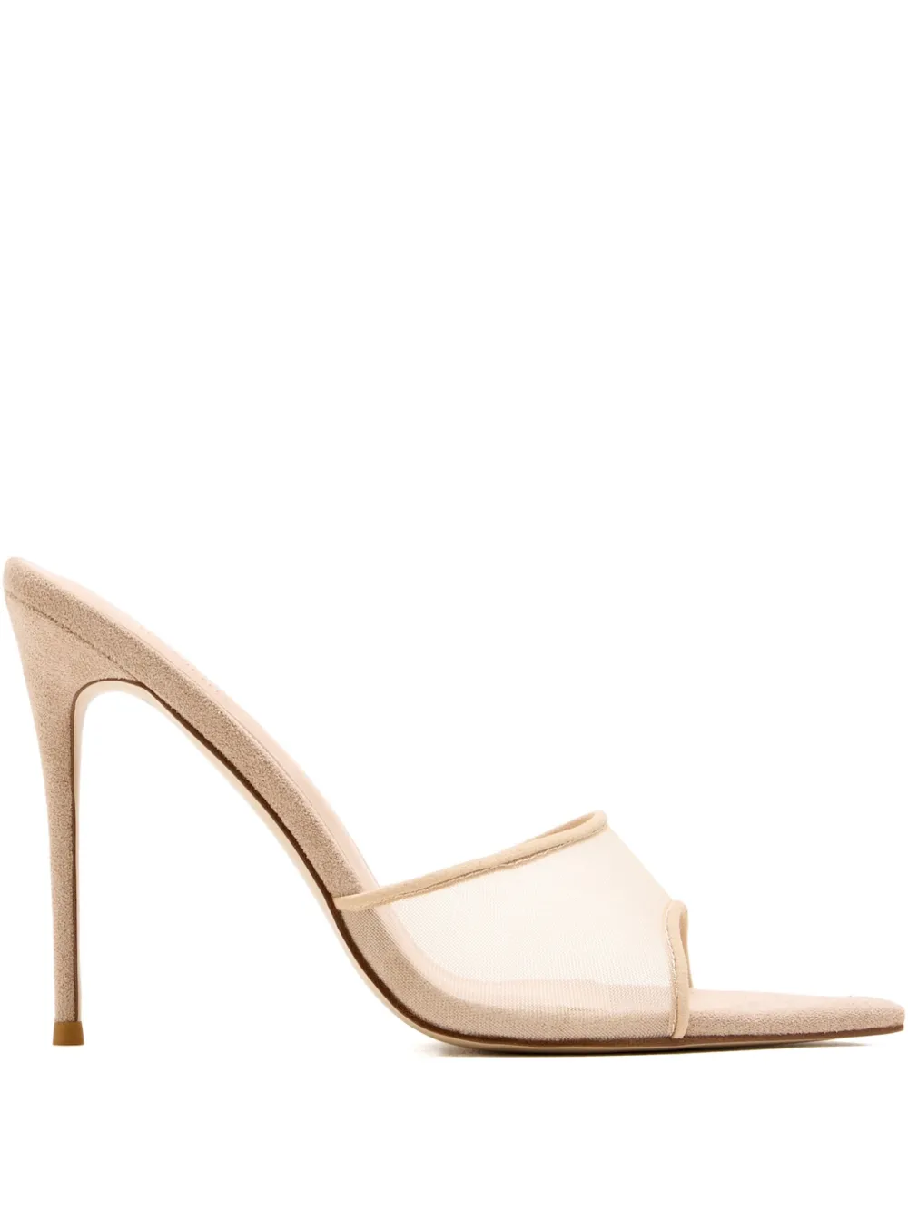 Femme La 120mm Gianni mesh-panel pointed-toe sandals Neutrals