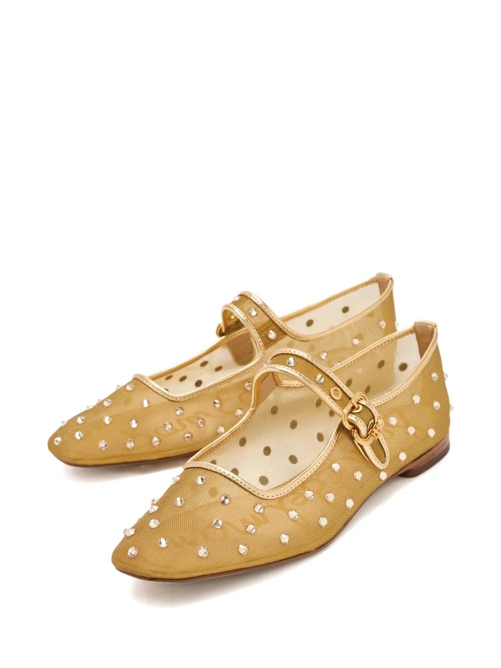 Sam Edelman Crystal-embellished Mesh Ballet Flats In Neutral