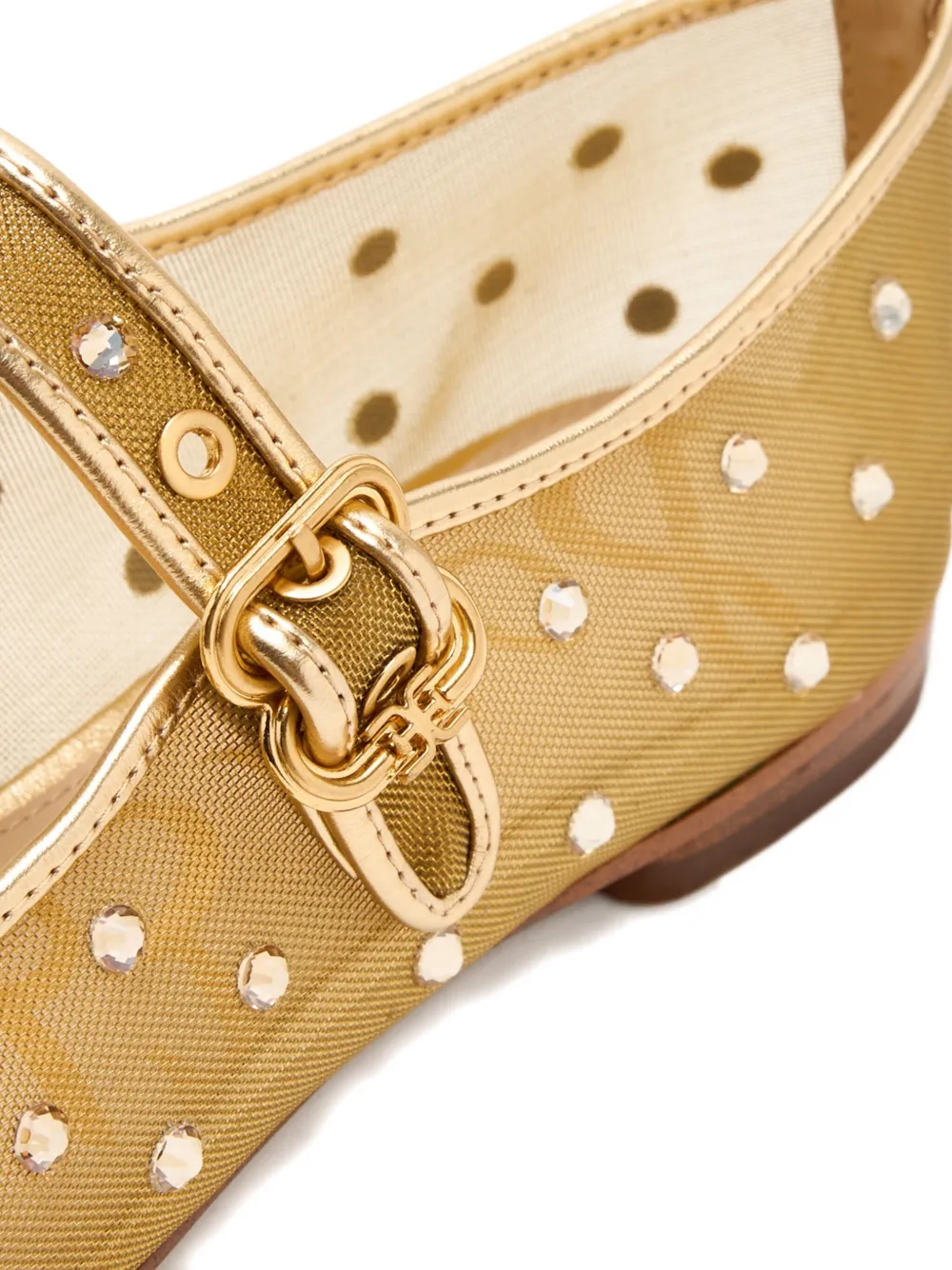 Sam Edelman Crystal-embellished Mesh Ballet Flats In Neutral