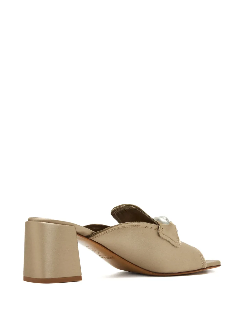 Pedro Garcia 55mm Umitachain-embellished Mules In Neutral