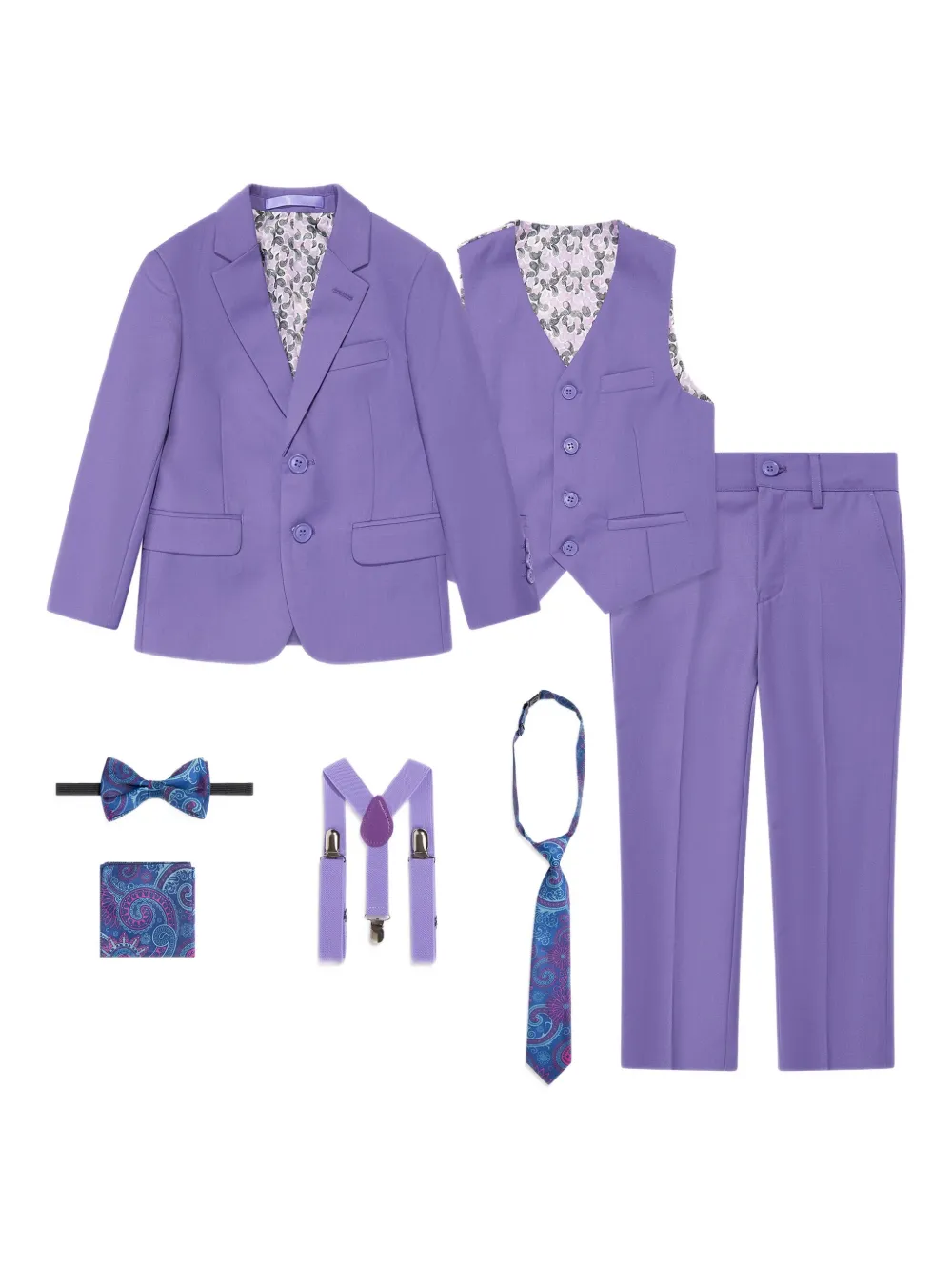 SUITLAB KIDS single-breasted three-piece suit - パープル SUITLAB KIDS single-breasted three-piece suit - パープル