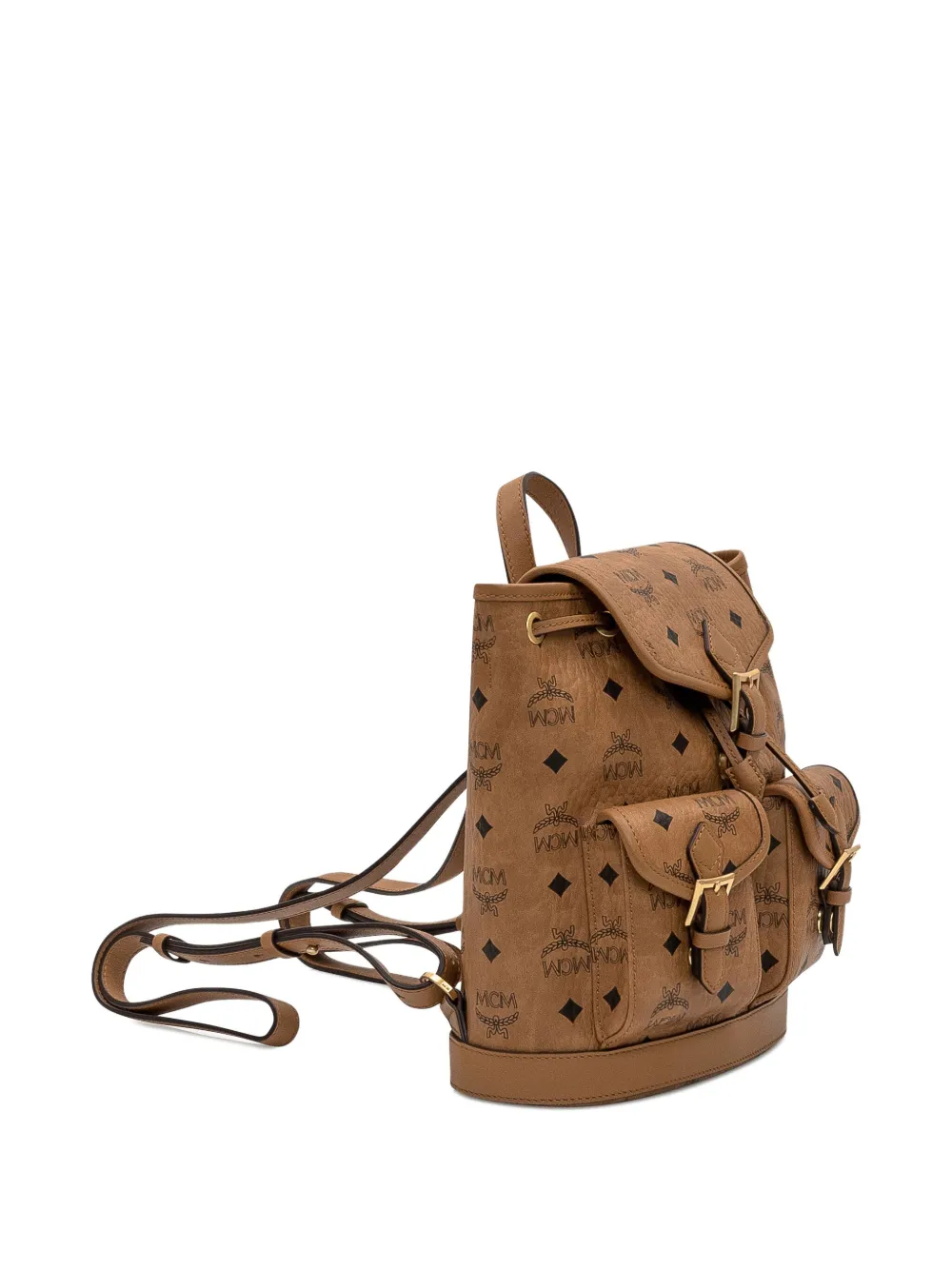 MCM Rugzak met monogram gesp - Bruin