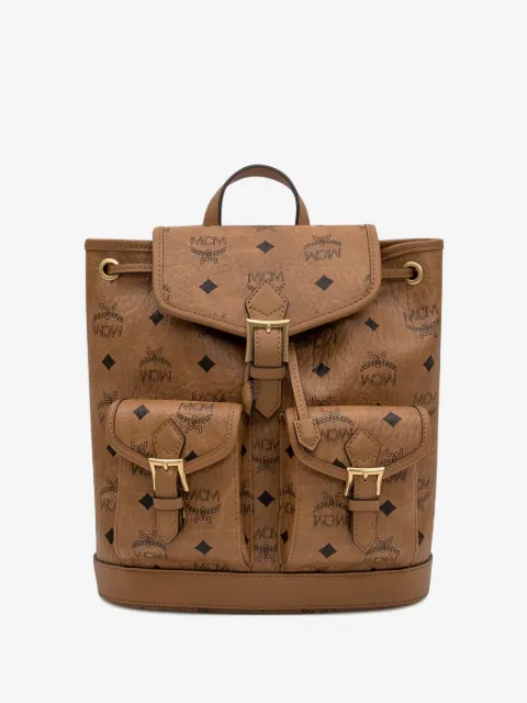 MCM monogram buckle backpack