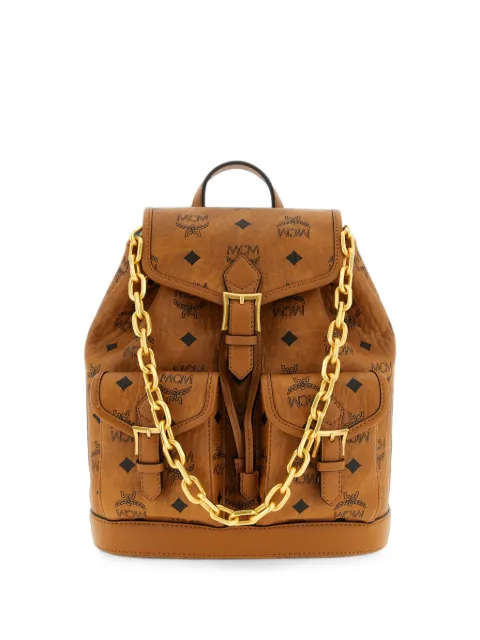 MCM monogram buckle backpack