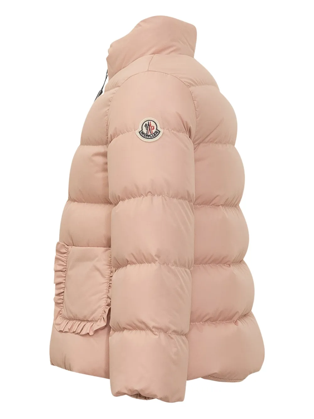 Moncler Enfant ruffled puffer jacket Roze
