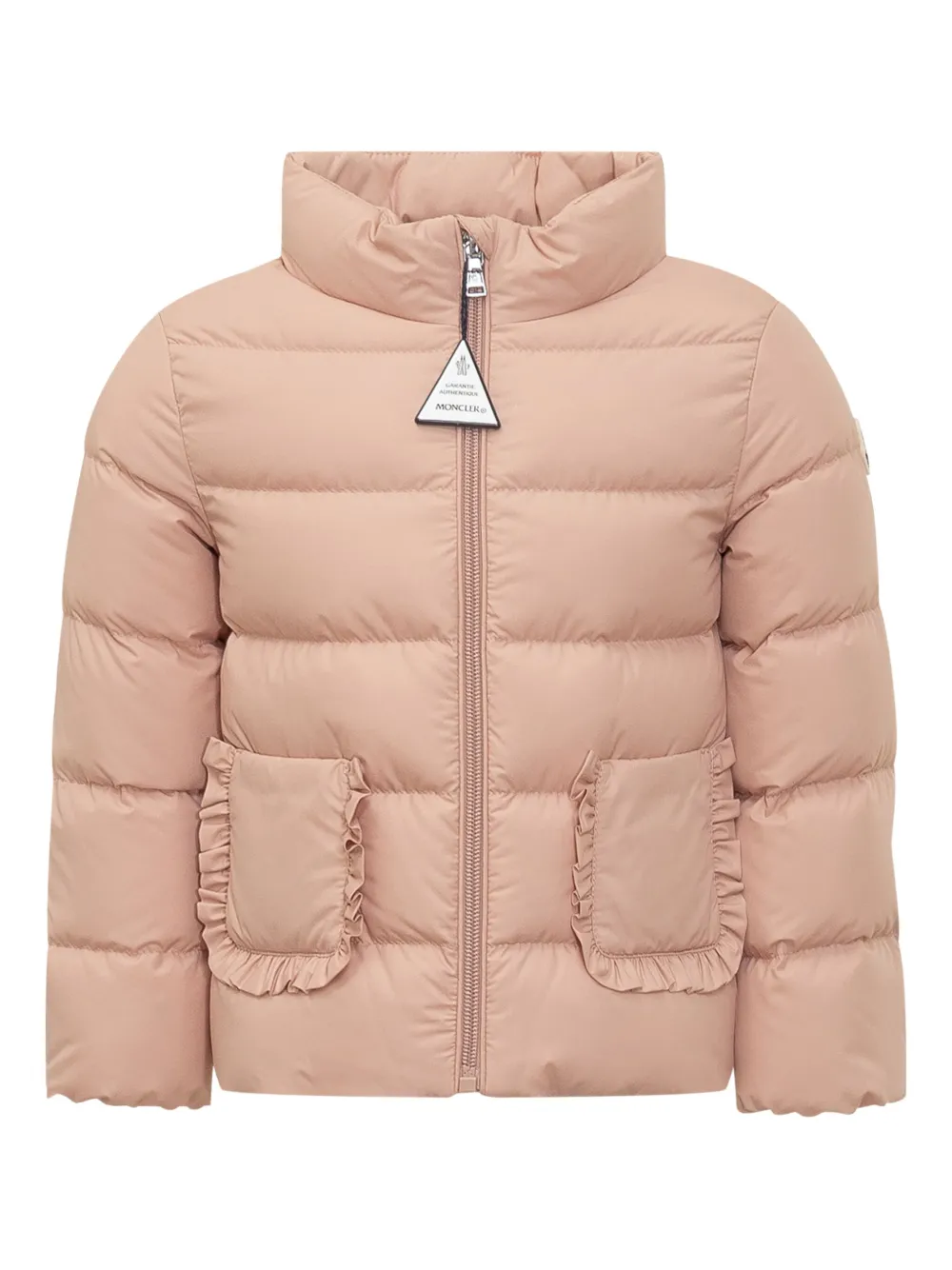 Moncler Enfant ruffled puffer jacket Roze