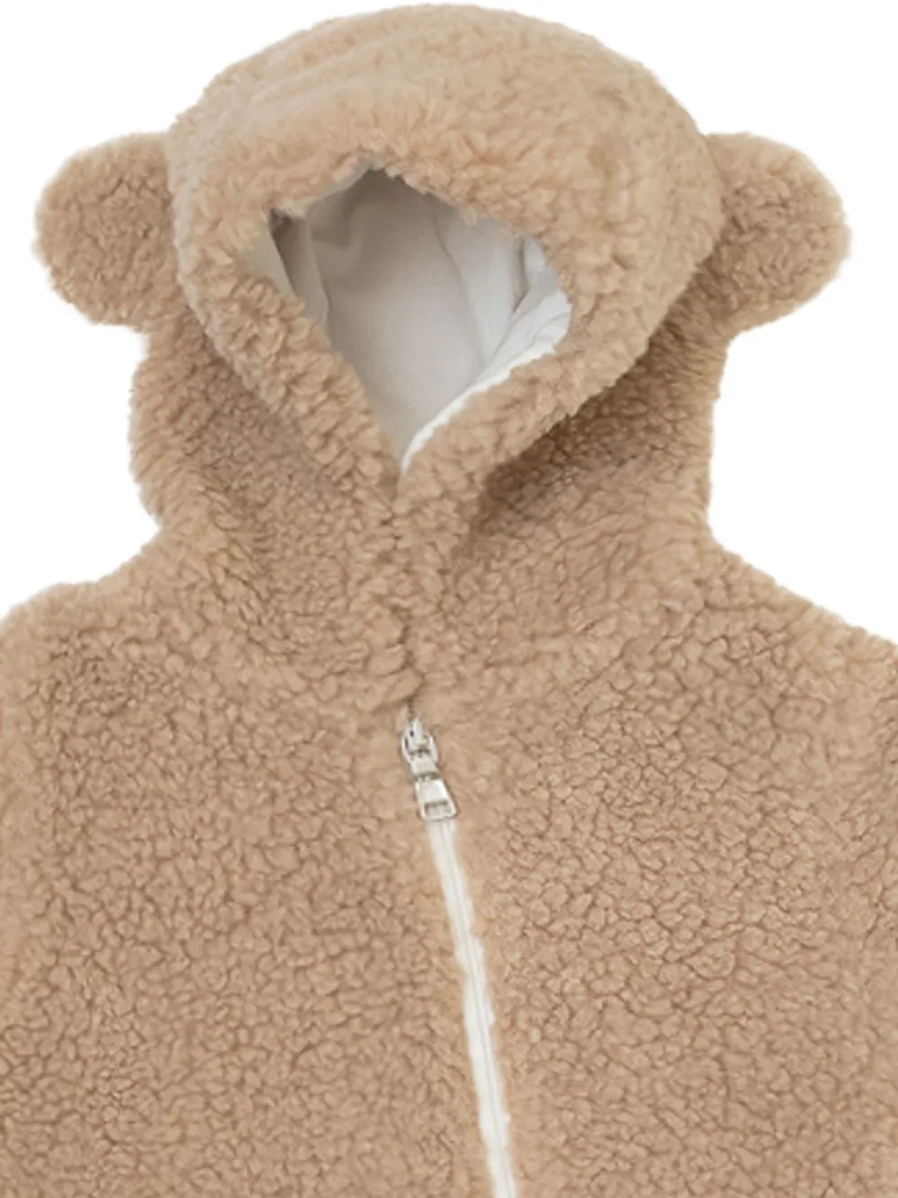 Moncler Enfant teddy-ear hooded romper Bruin