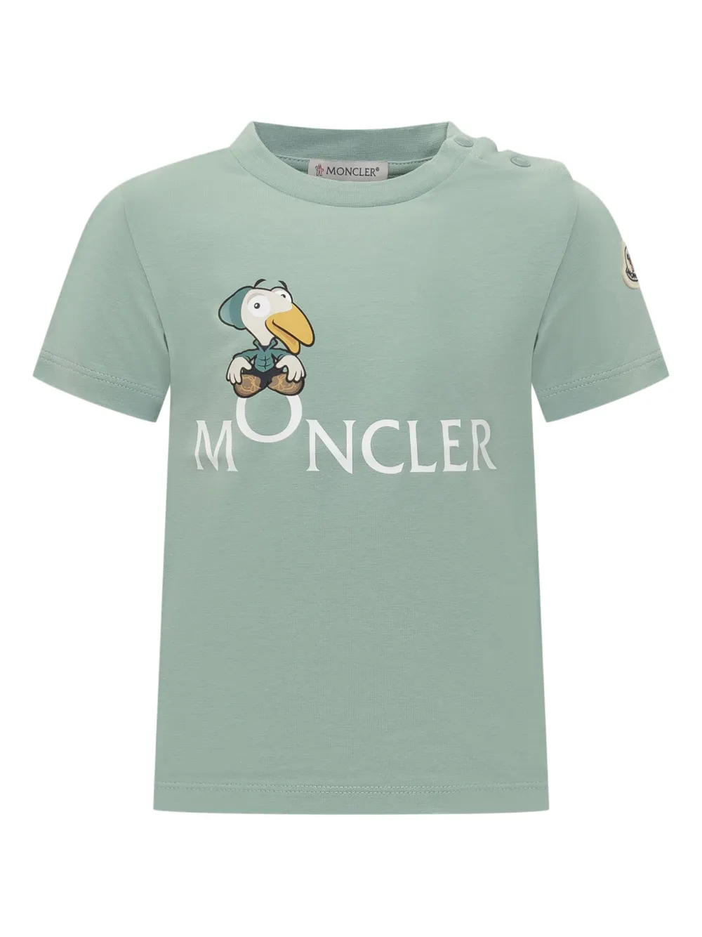 Moncler Enfant duck-logo cotton T-shirt Groen