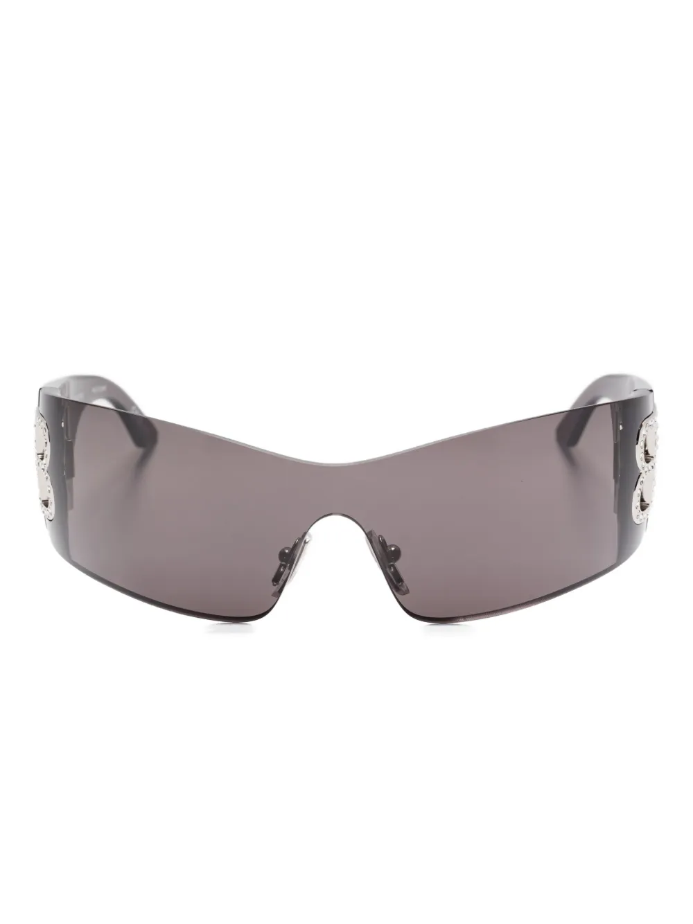 Balenciaga Eyewear crystal-embellished shield sunglasses Zwart