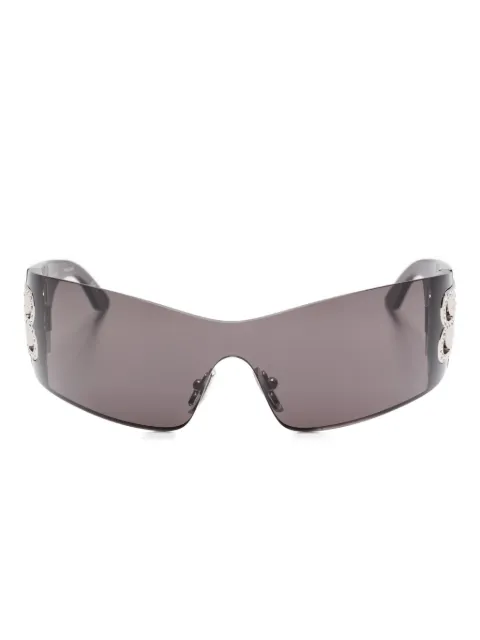 Balenciaga Eyewear Óculos de sol shield com cristais