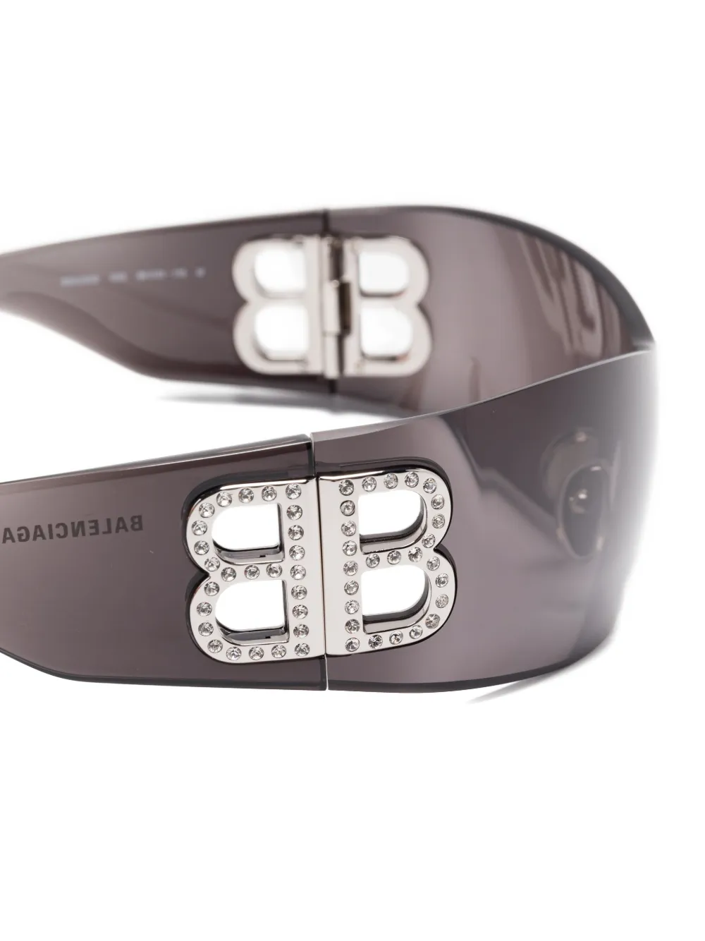 Balenciaga Eyewear crystal-embellished shield sunglasses Zwart