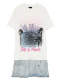 Balenciaga graphic-print layered mini dress - Neutrals