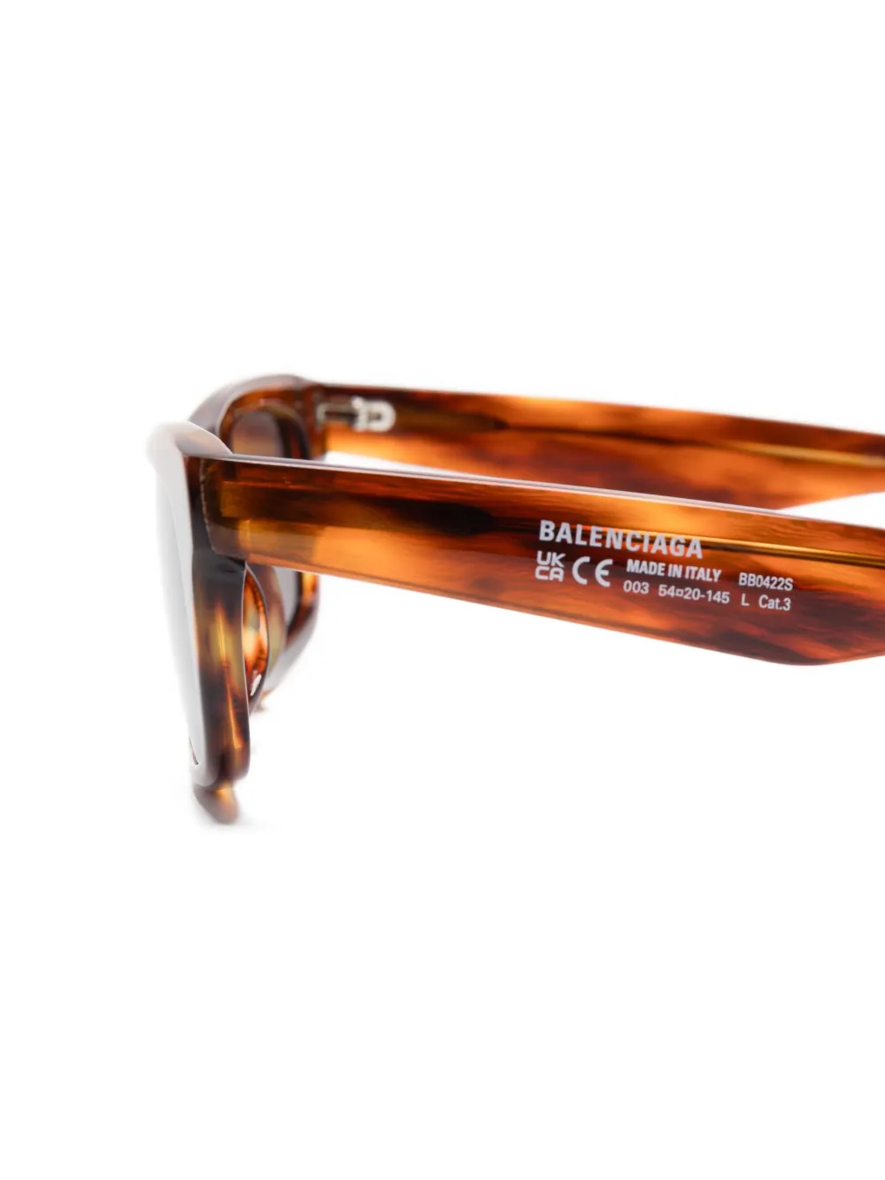 Balenciaga Eyewear Zonnebril met rechthoekig montuur Bruin
