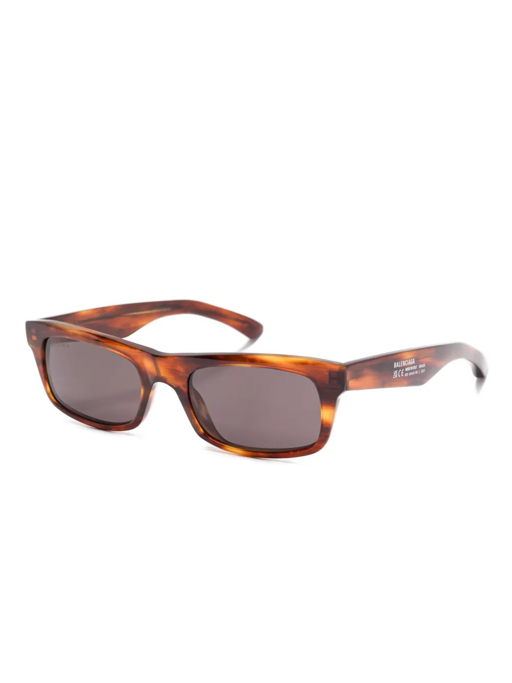 Balenciaga Eyewear Zonnebril met rechthoekig montuur Bruin