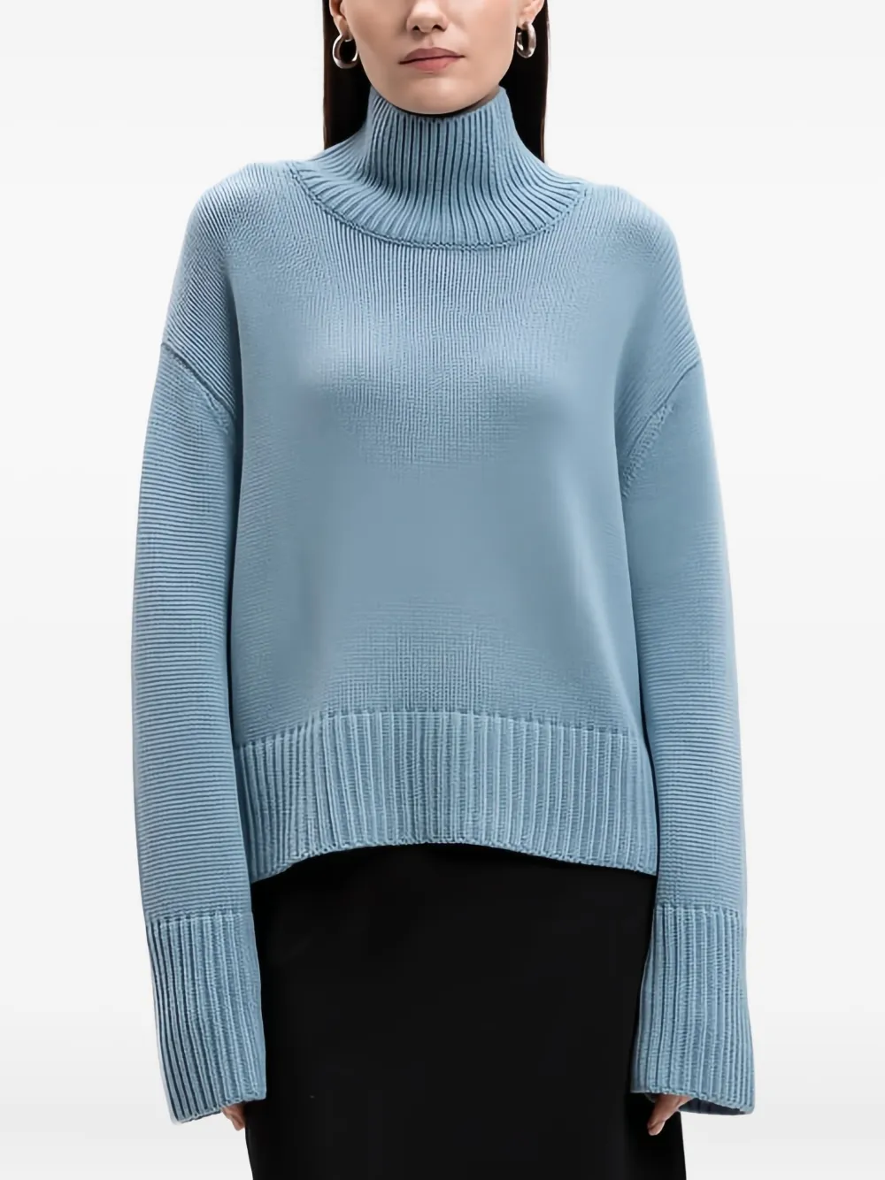 Lisa Yang Geribbelde coltrui Blauw