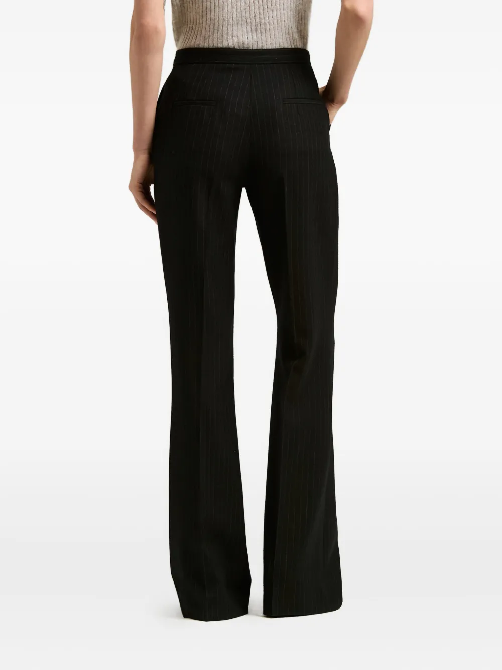 Kiton Pinstripe-print Pleated Trousers In Black