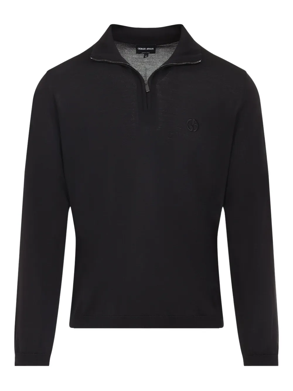 Giorgio Armani Poloshirt met geborduurd logo Zwart