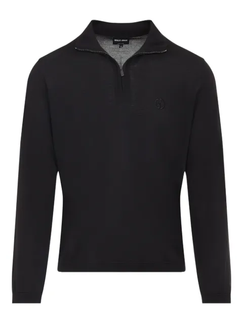 Giorgio Armani logo-embroidered polo sweater