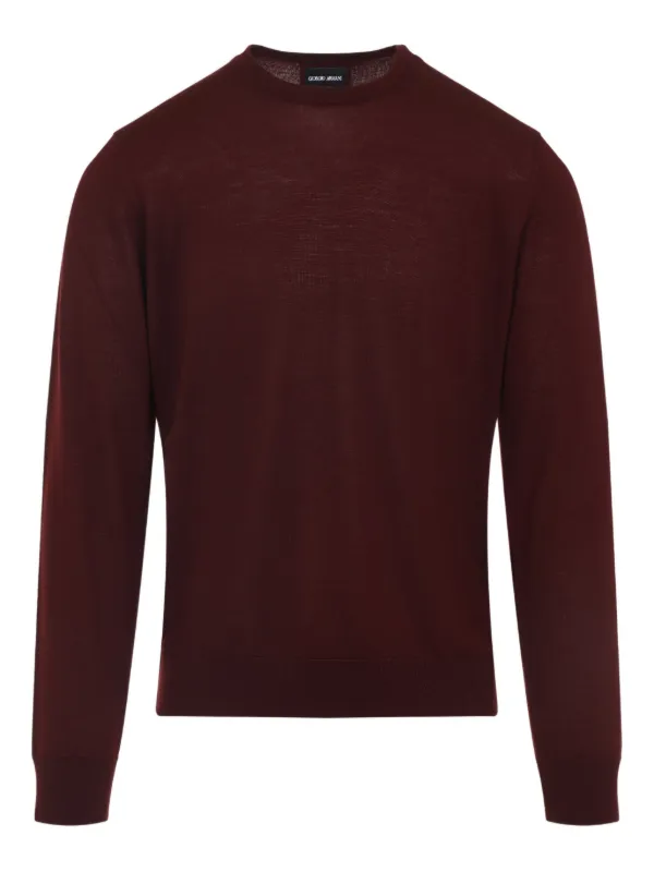 Giorgio Armani crew-neck Wool Sweater Red FARFETCH ID