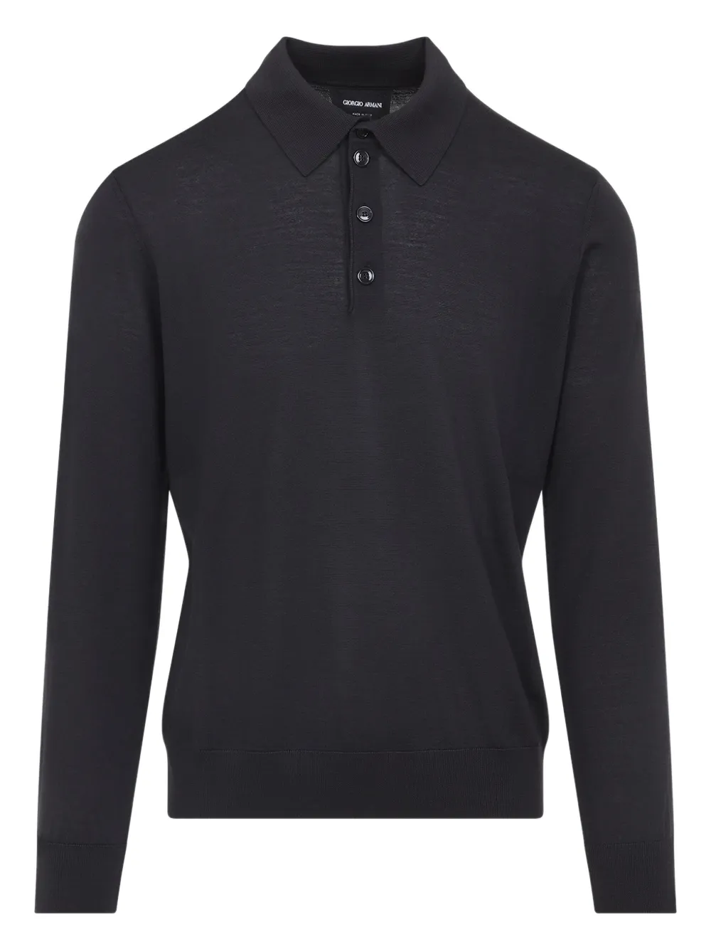 Giorgio Armani wool polo shirt Zwart