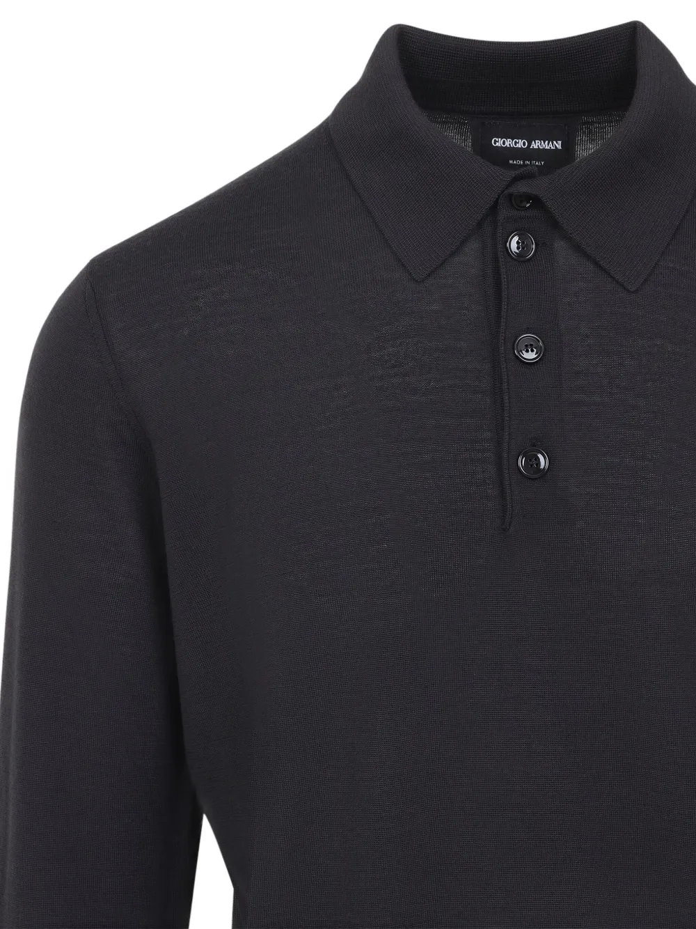Giorgio Armani wool polo shirt Zwart